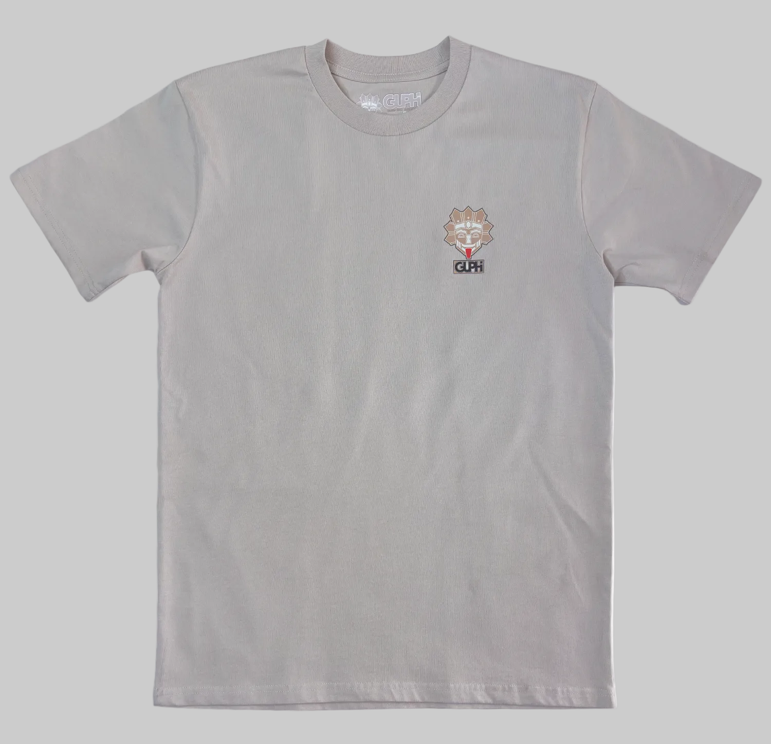 Front print of the Carried by the Tide Classic Tee in Bone with a medium logo over the left chest