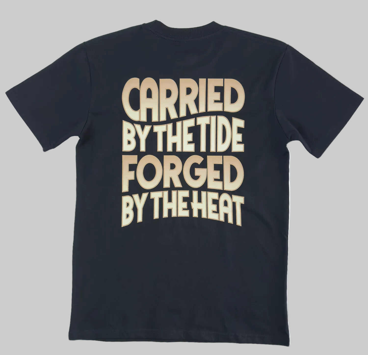 Back print of the Carried by the Tide Classic Tee in Navy. 