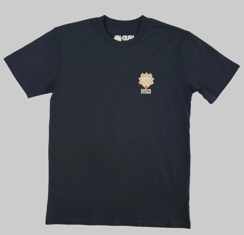 Front print of the Carried by the Tide Classic Tee in Navy with a medium logo over the left chest