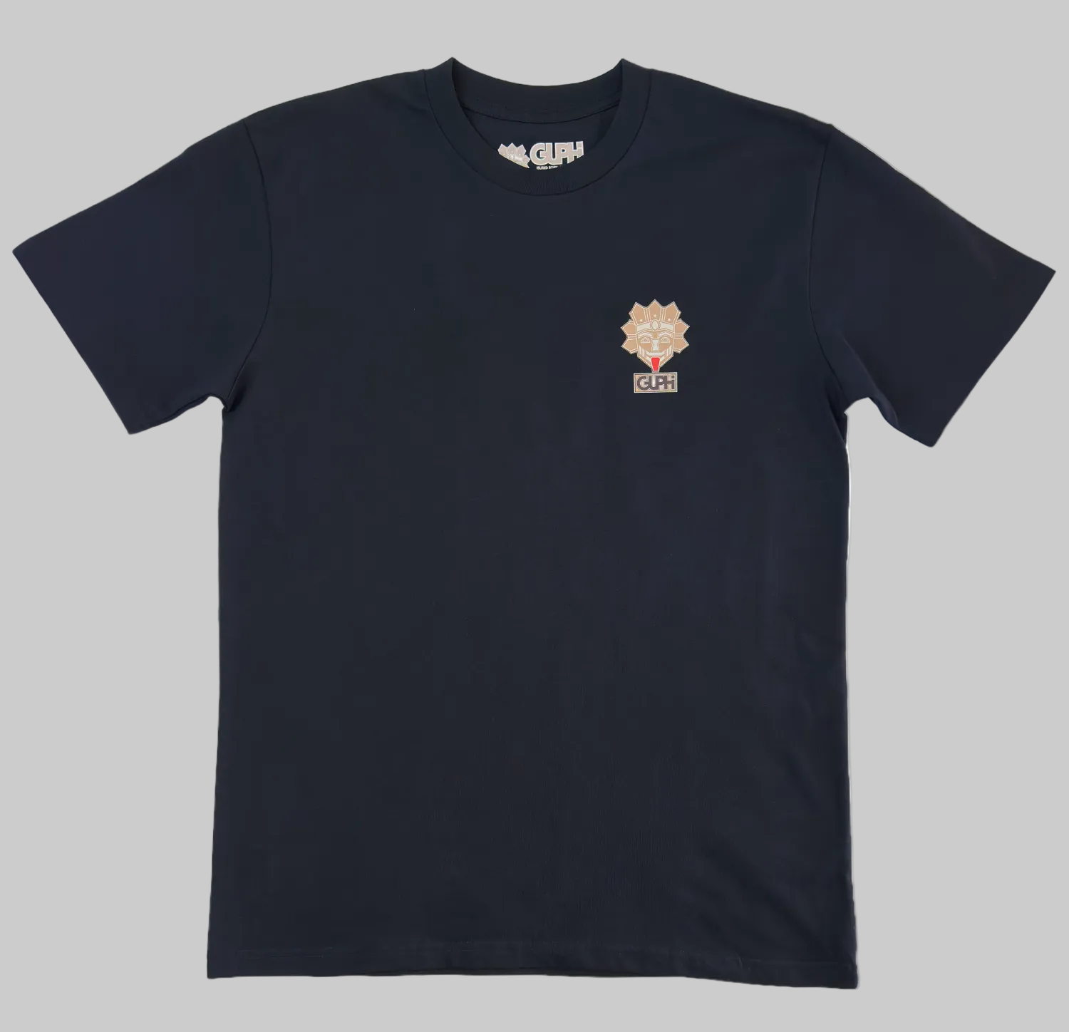 The front of the Cactus Bloom Classic Tee in Navy with the GUPHI logo over the left chest.